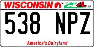 WI license plate 538NPZ