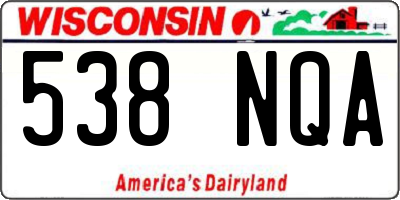 WI license plate 538NQA