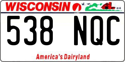 WI license plate 538NQC