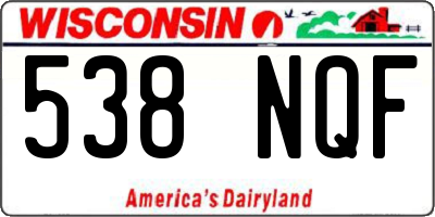 WI license plate 538NQF
