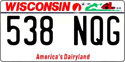 WI license plate 538NQG