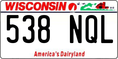 WI license plate 538NQL