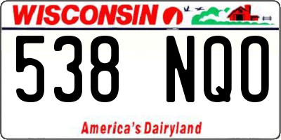 WI license plate 538NQO