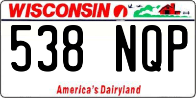 WI license plate 538NQP