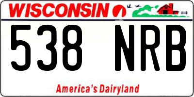 WI license plate 538NRB