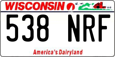 WI license plate 538NRF