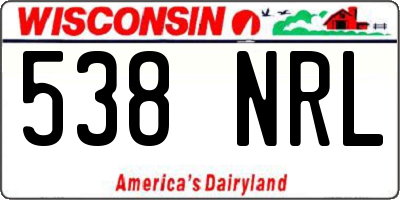 WI license plate 538NRL