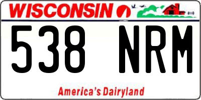 WI license plate 538NRM
