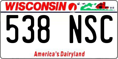 WI license plate 538NSC