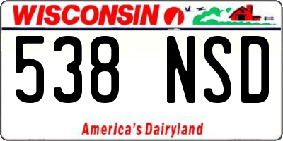 WI license plate 538NSD