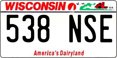 WI license plate 538NSE