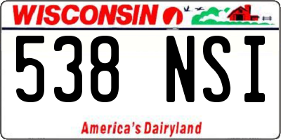 WI license plate 538NSI