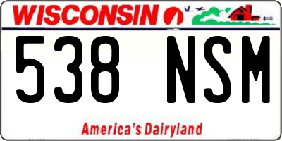 WI license plate 538NSM