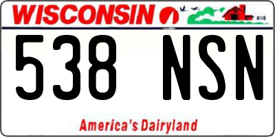 WI license plate 538NSN