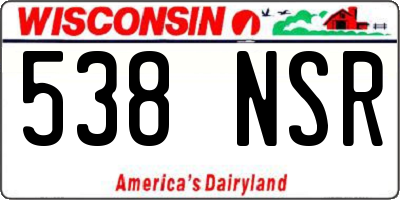 WI license plate 538NSR