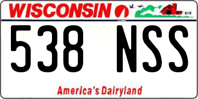 WI license plate 538NSS