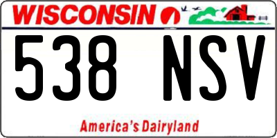 WI license plate 538NSV