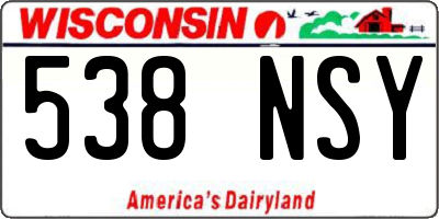 WI license plate 538NSY