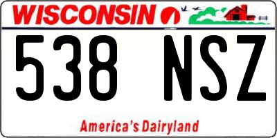 WI license plate 538NSZ