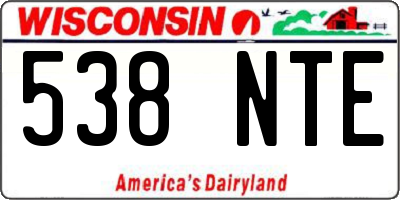 WI license plate 538NTE