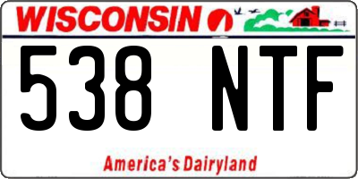 WI license plate 538NTF