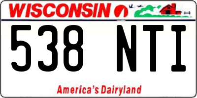 WI license plate 538NTI