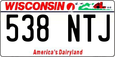 WI license plate 538NTJ