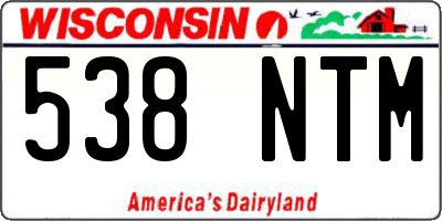 WI license plate 538NTM