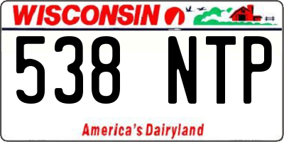 WI license plate 538NTP