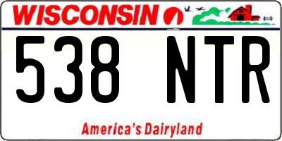 WI license plate 538NTR