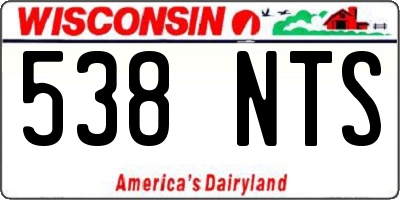 WI license plate 538NTS
