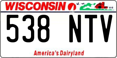 WI license plate 538NTV