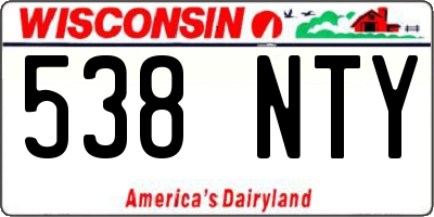WI license plate 538NTY
