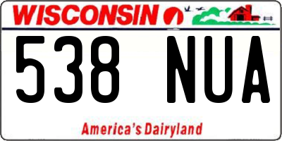 WI license plate 538NUA