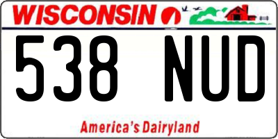 WI license plate 538NUD