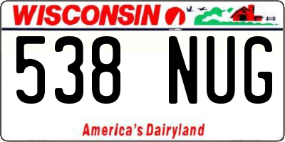 WI license plate 538NUG