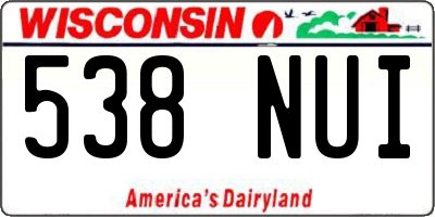 WI license plate 538NUI