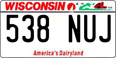 WI license plate 538NUJ