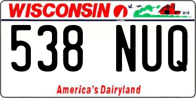 WI license plate 538NUQ
