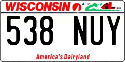 WI license plate 538NUY