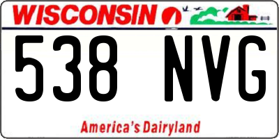 WI license plate 538NVG