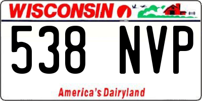 WI license plate 538NVP