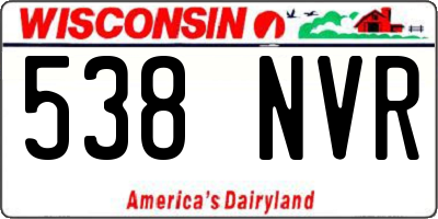 WI license plate 538NVR