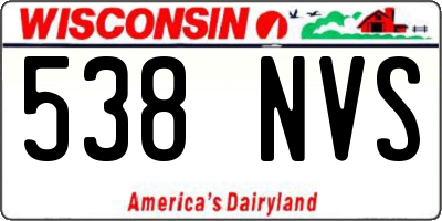 WI license plate 538NVS