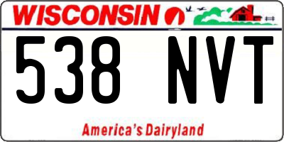WI license plate 538NVT