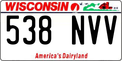 WI license plate 538NVV