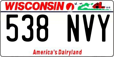 WI license plate 538NVY