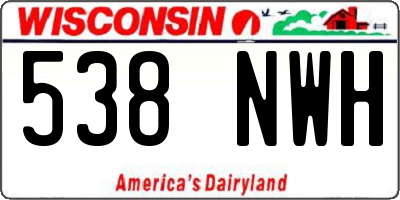 WI license plate 538NWH