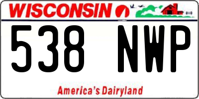 WI license plate 538NWP