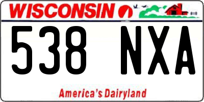 WI license plate 538NXA